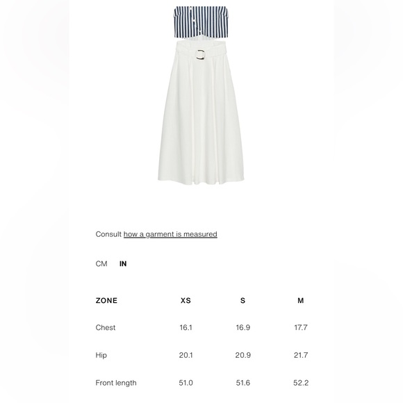 NWT Zara | Belted Linen Dress Waist Cut-out Navy Ivory Nautical coastal vibe - Picture 8 of 16